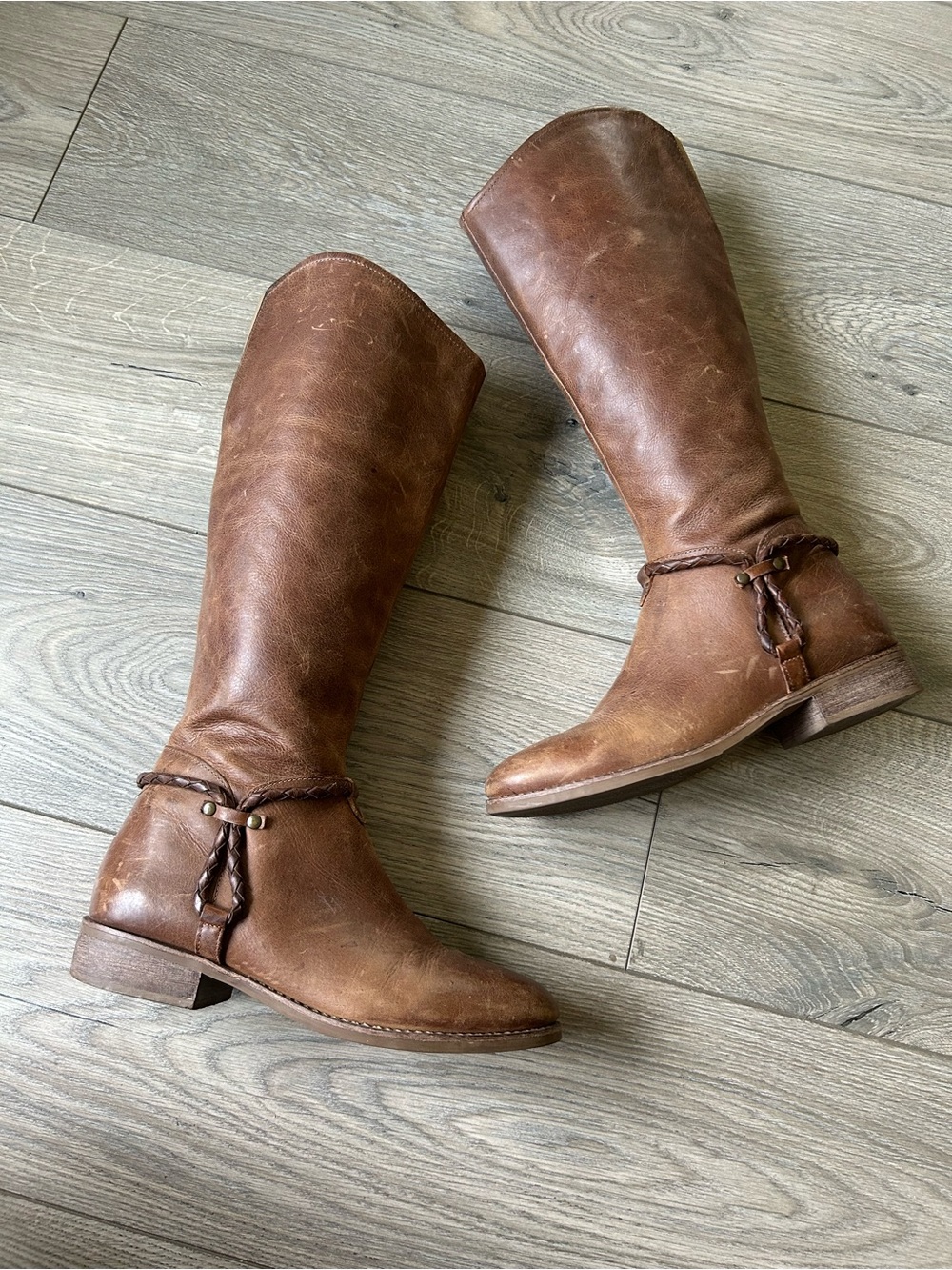 Matisse Lariat Leather Riding Boots Tan Size 7.5